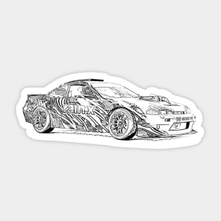 240SX Drift Wireframe Sticker